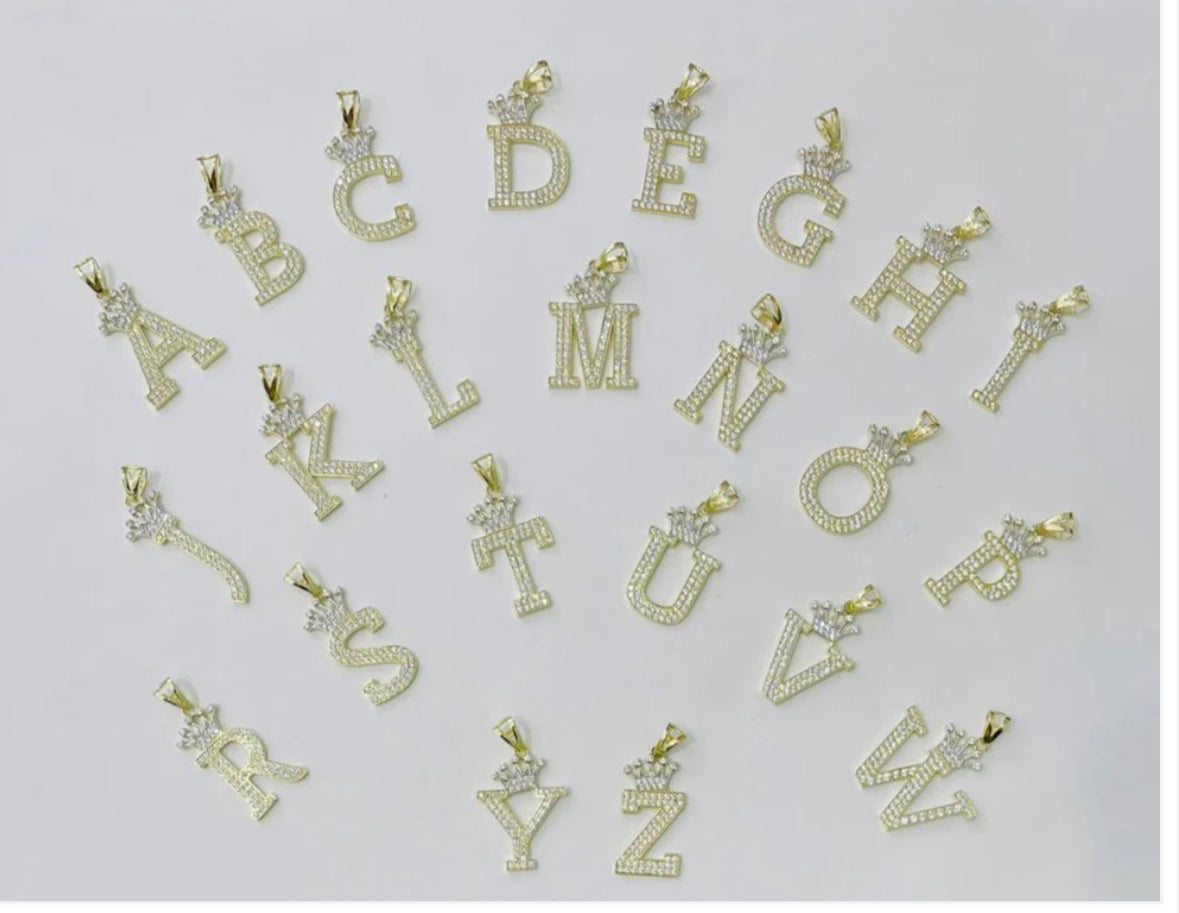 Letras con Corona Pendants Iniciales