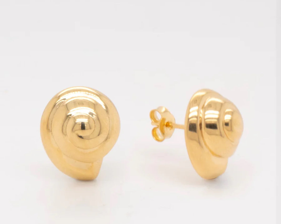 14K CARACOL PUSHBACK ITALIAN EARRINGS