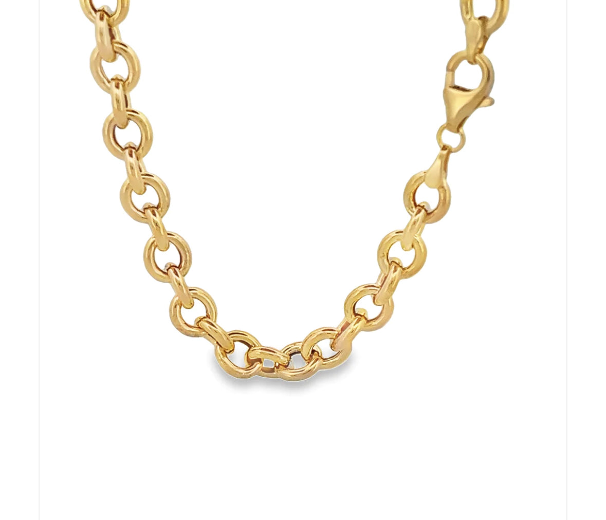 14k fancy Round Link Necklace