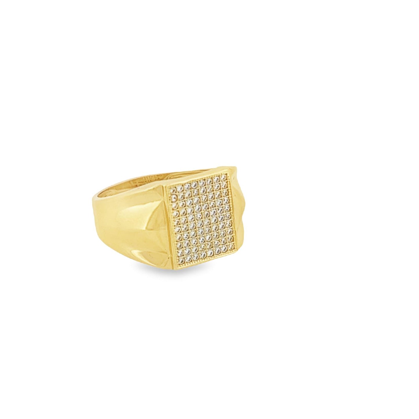 14K Square + CZ Men Ring