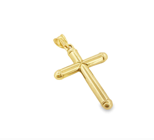 Cruz Tubo Pendant 14K