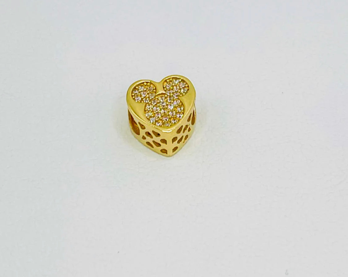 14k Heart Mickey Charm