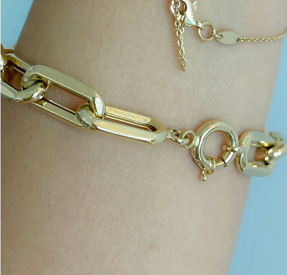 Chunky Link + Corazon Bracelet