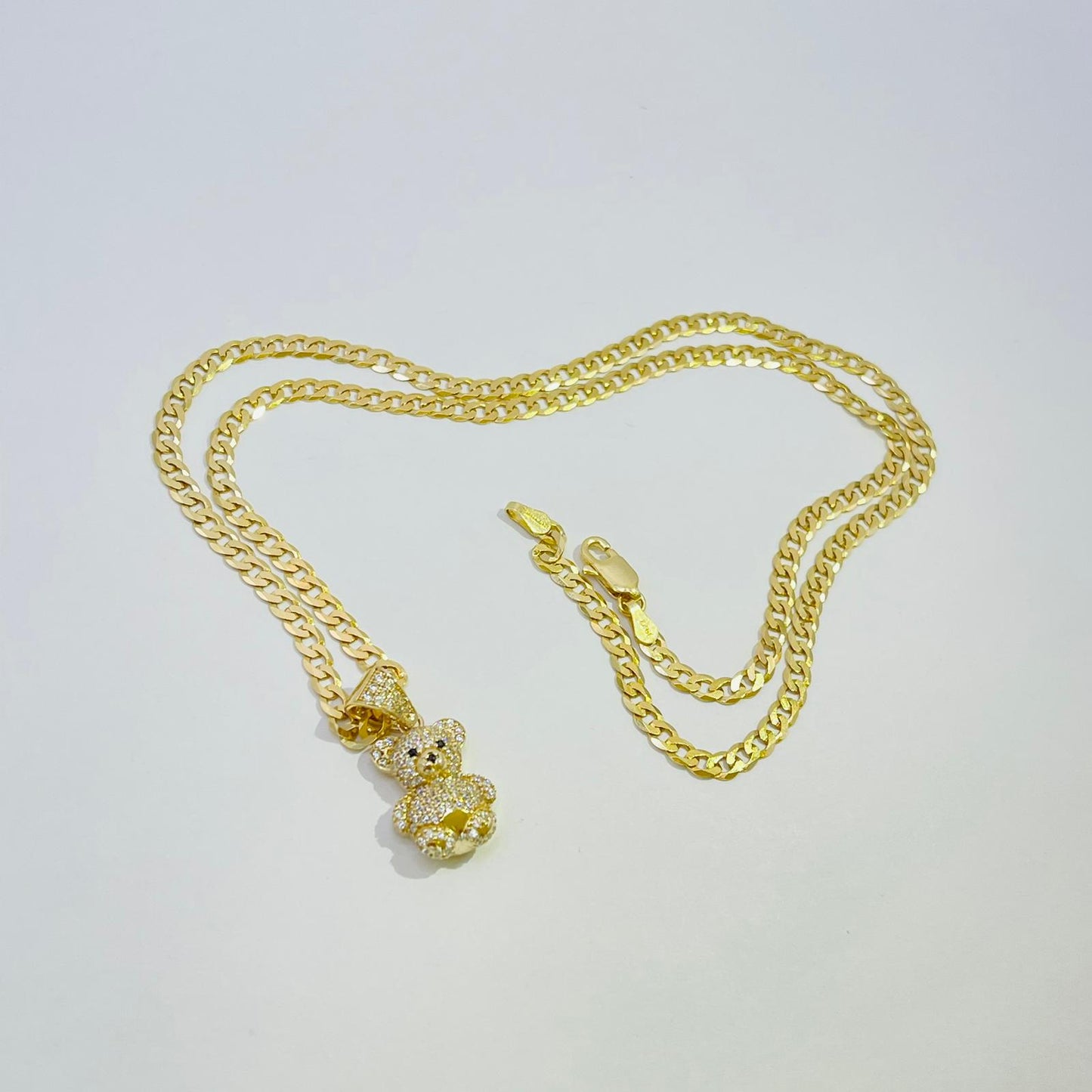 Cuban 4mm 20” and Oso Cz Necklace