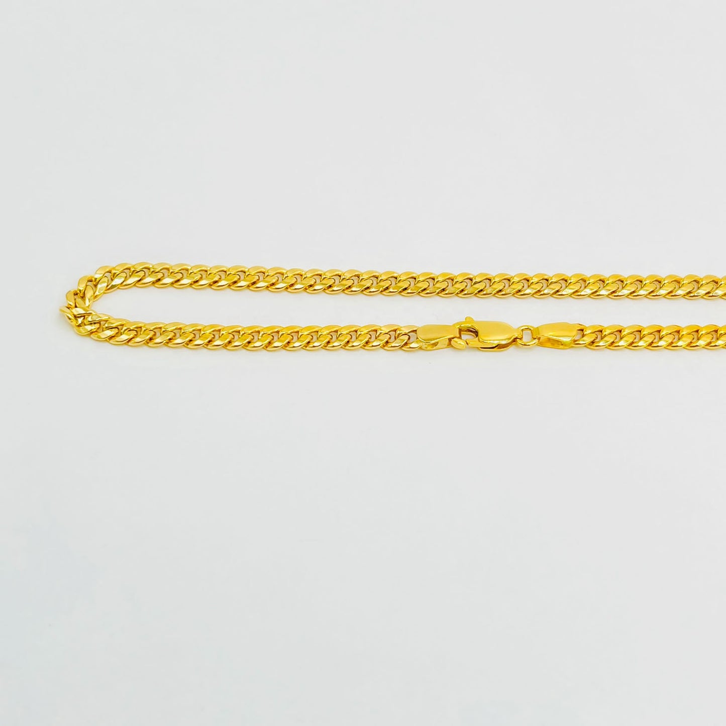 Cuban Link Hollow Tobillera 14K