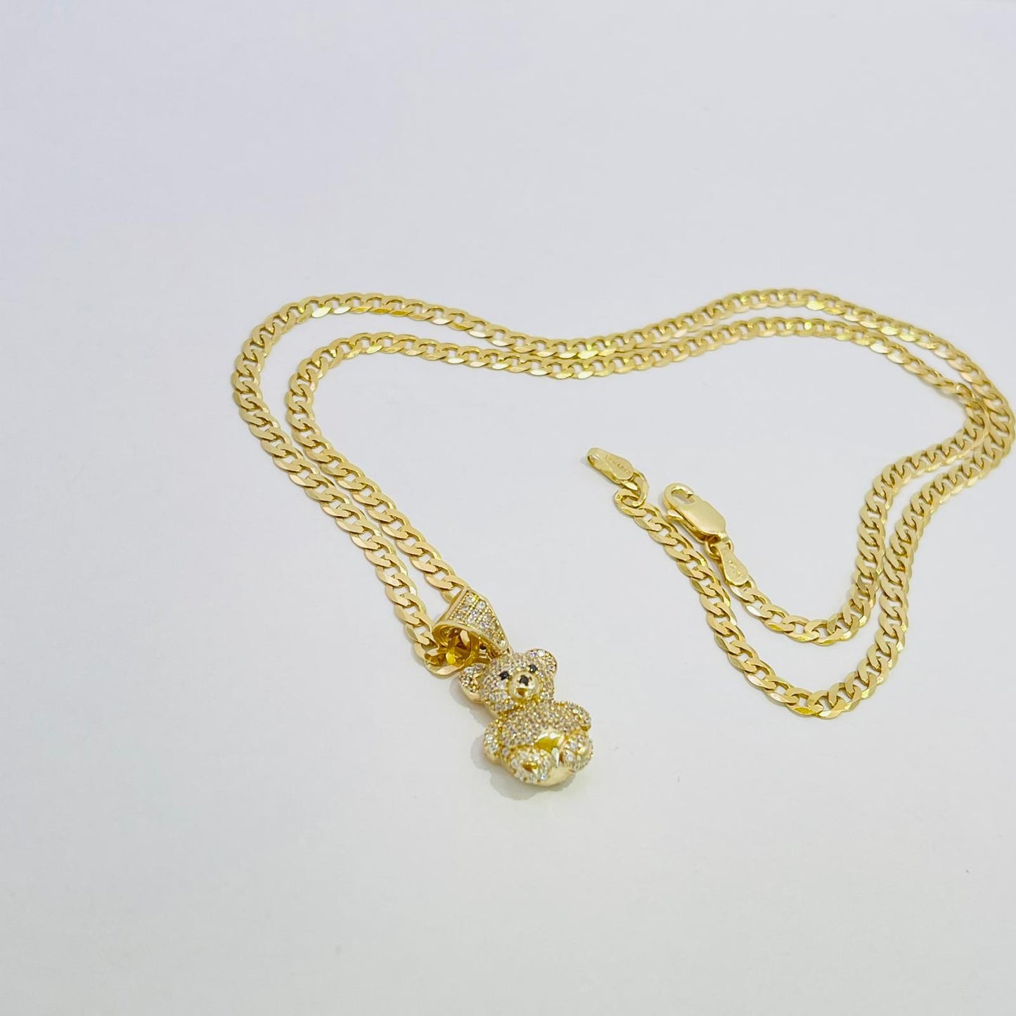 Cuban 4mm 20” and Oso Cz Necklace